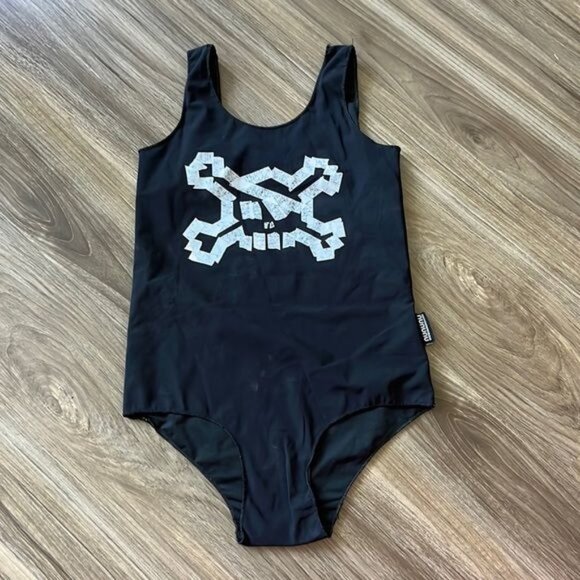 nununu MASKING TAPE SKULL SWIMSUIT - Picture 2 of 6